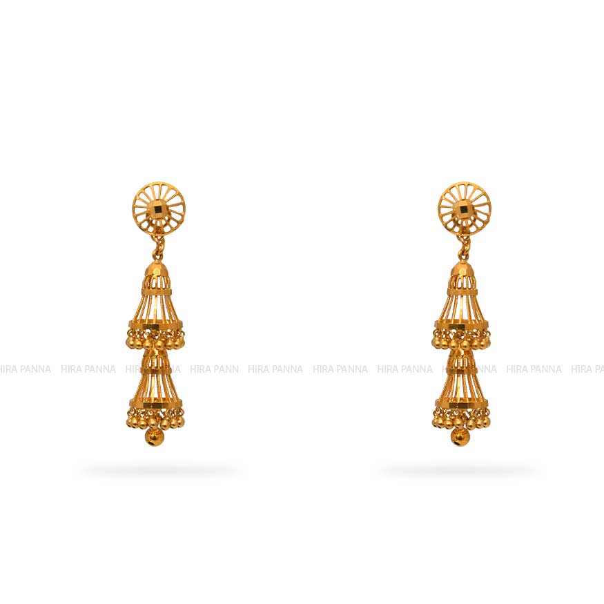 Gold Jhumka Earrings