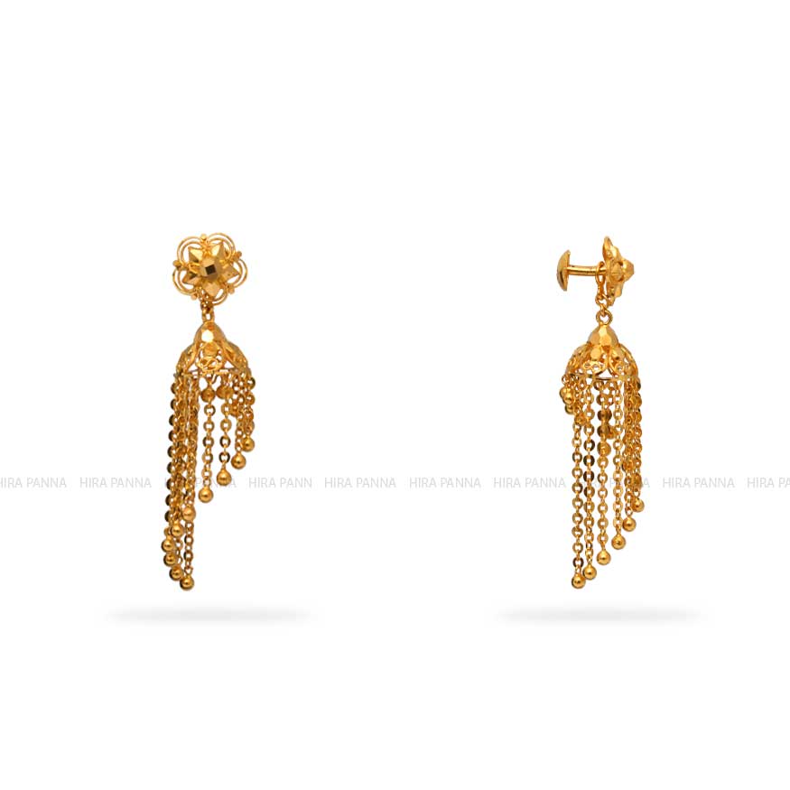 Gold Jhumka Earrings