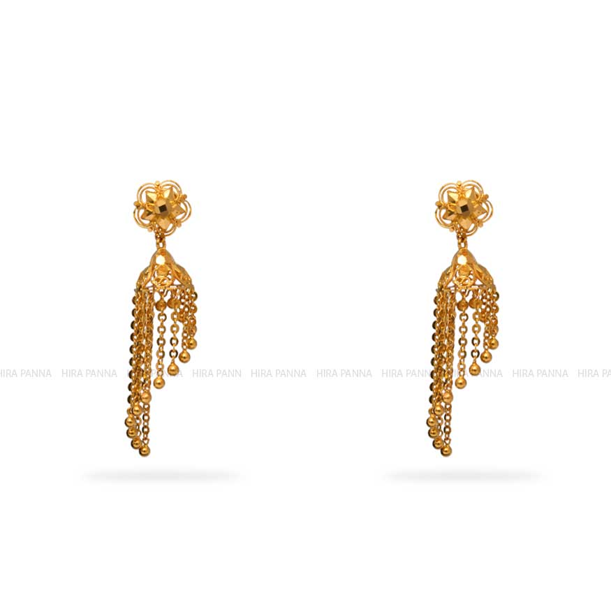 Gold Jhumka Earrings