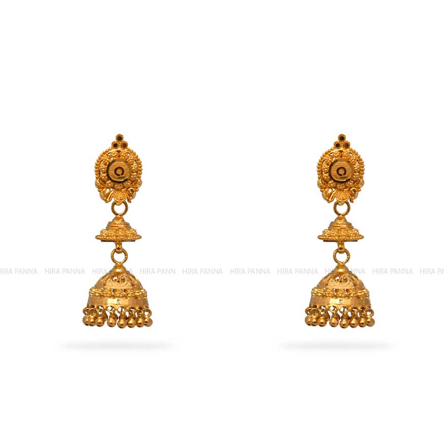 Gold Jhumka Earrings