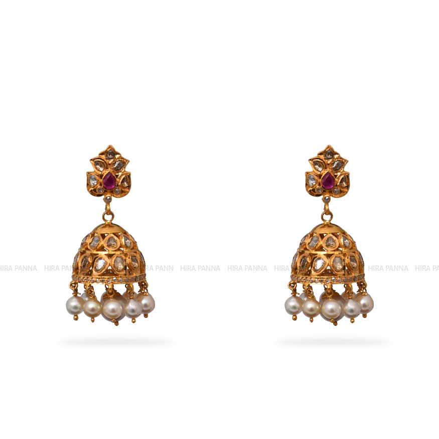 Uncut Jhumka Earrings