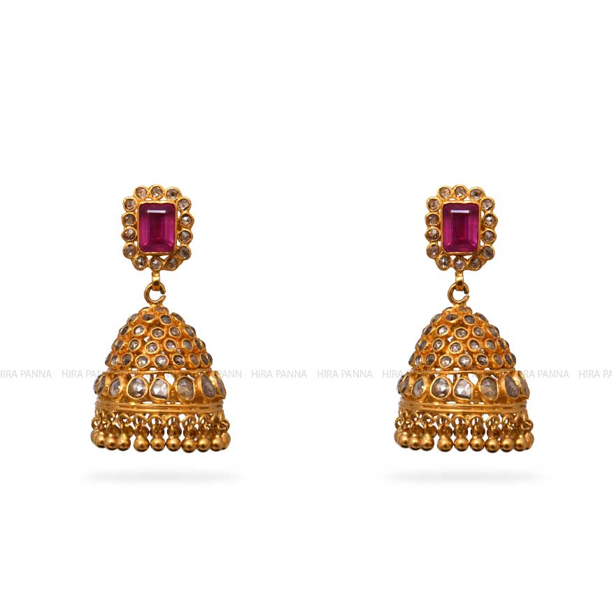 Uncut Jhumka Earrings