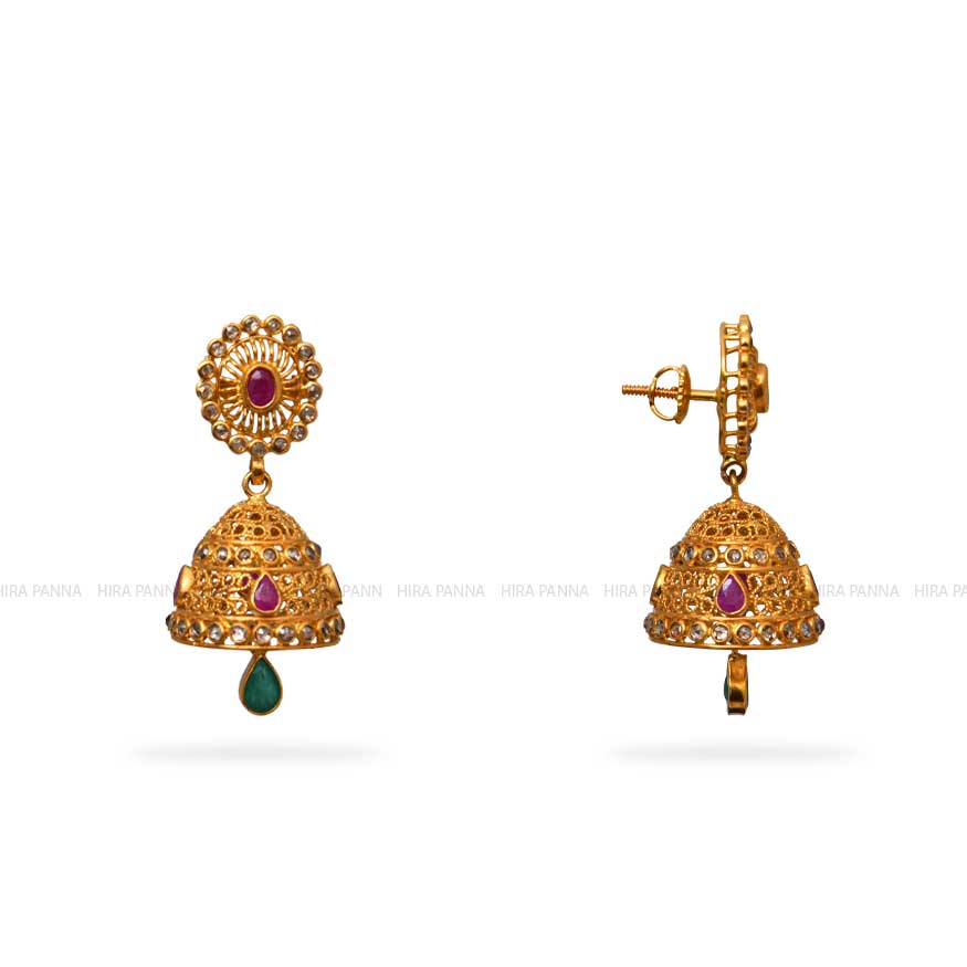 Uncut Jhumka Earrings