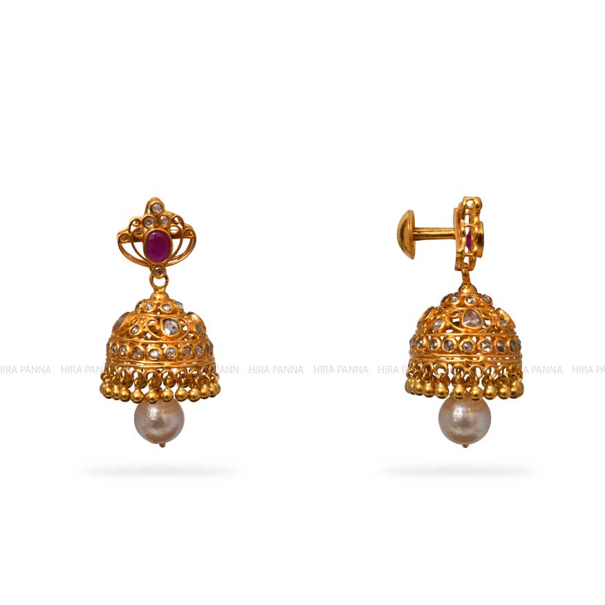 Uncut Jhumka Earrings