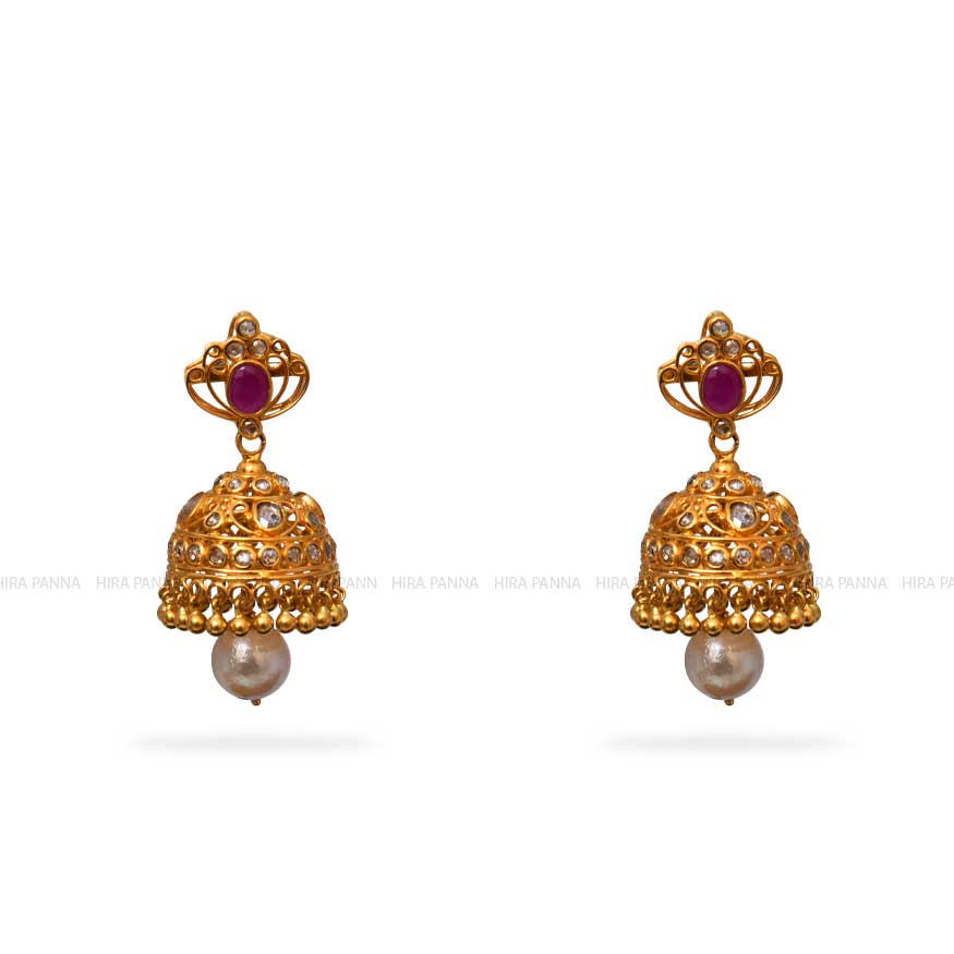 Uncut Jhumka Earrings