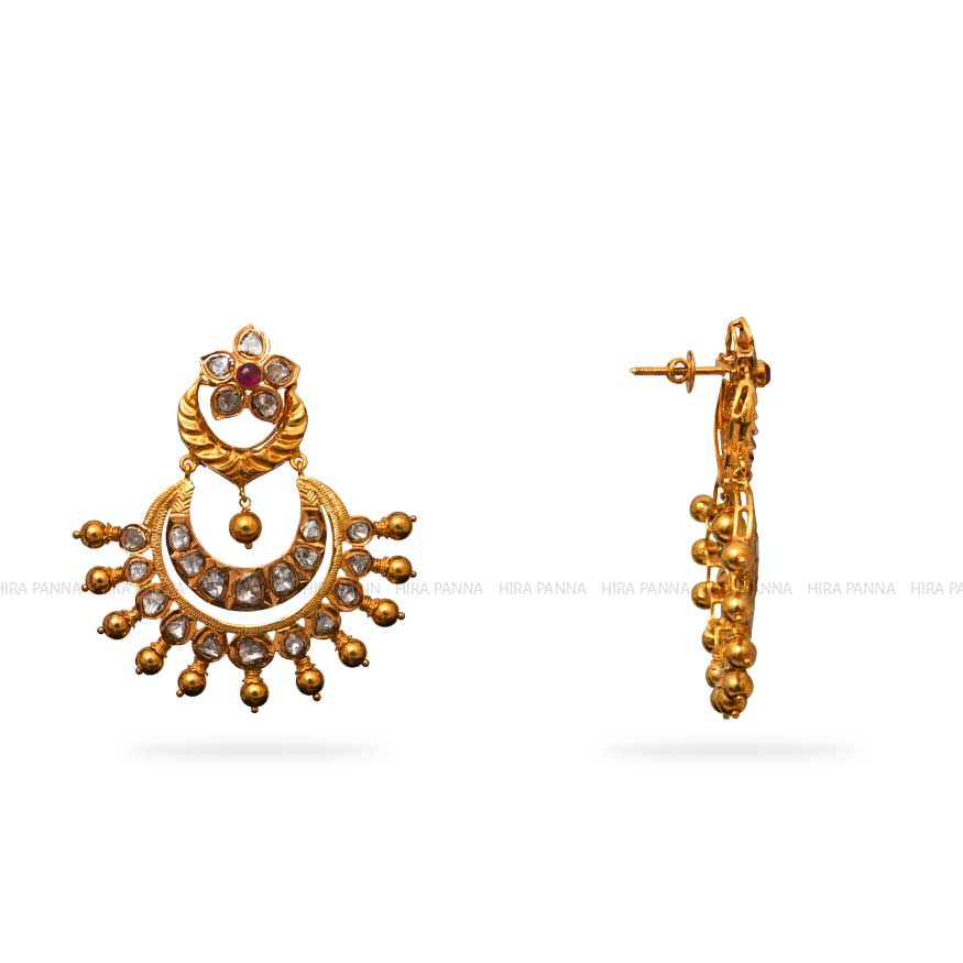 Uncut Chandbali Earrings