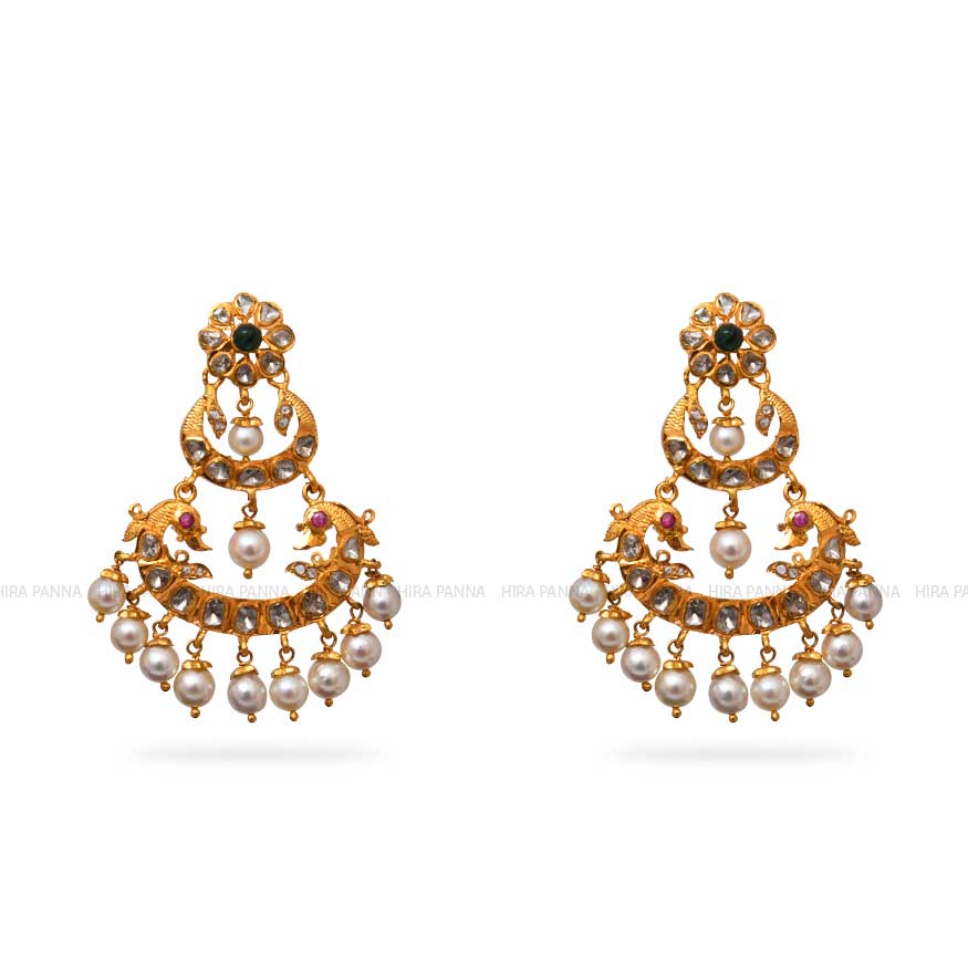 Uncut Chandbali Earrings