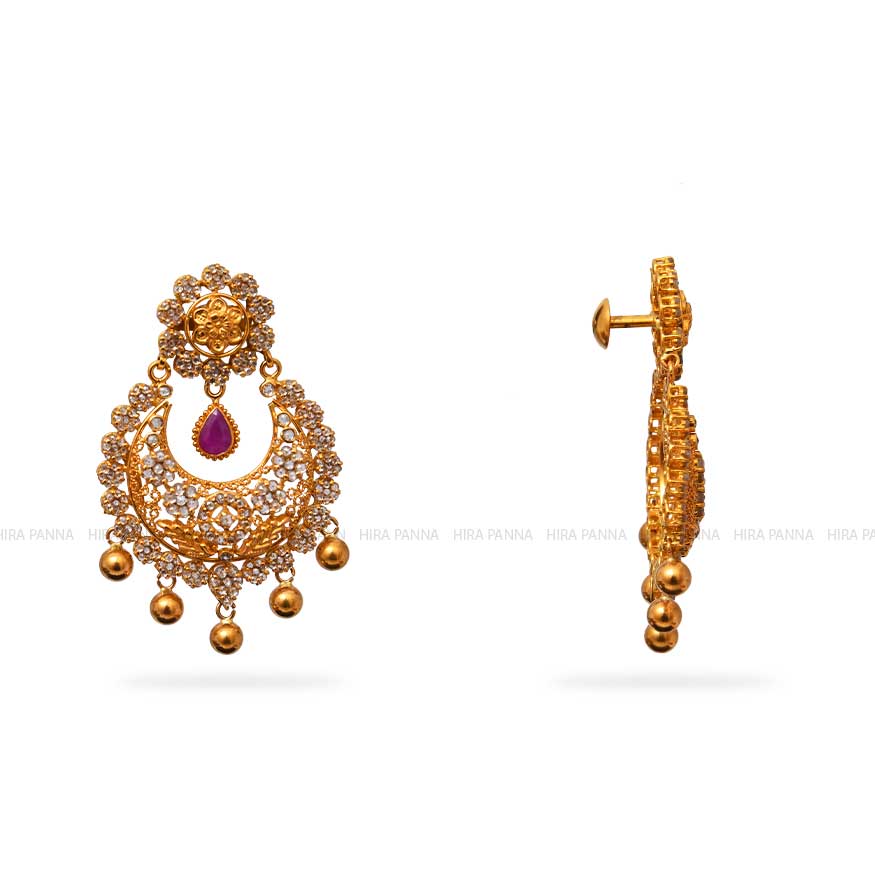 Uncut Chandbali Earrings