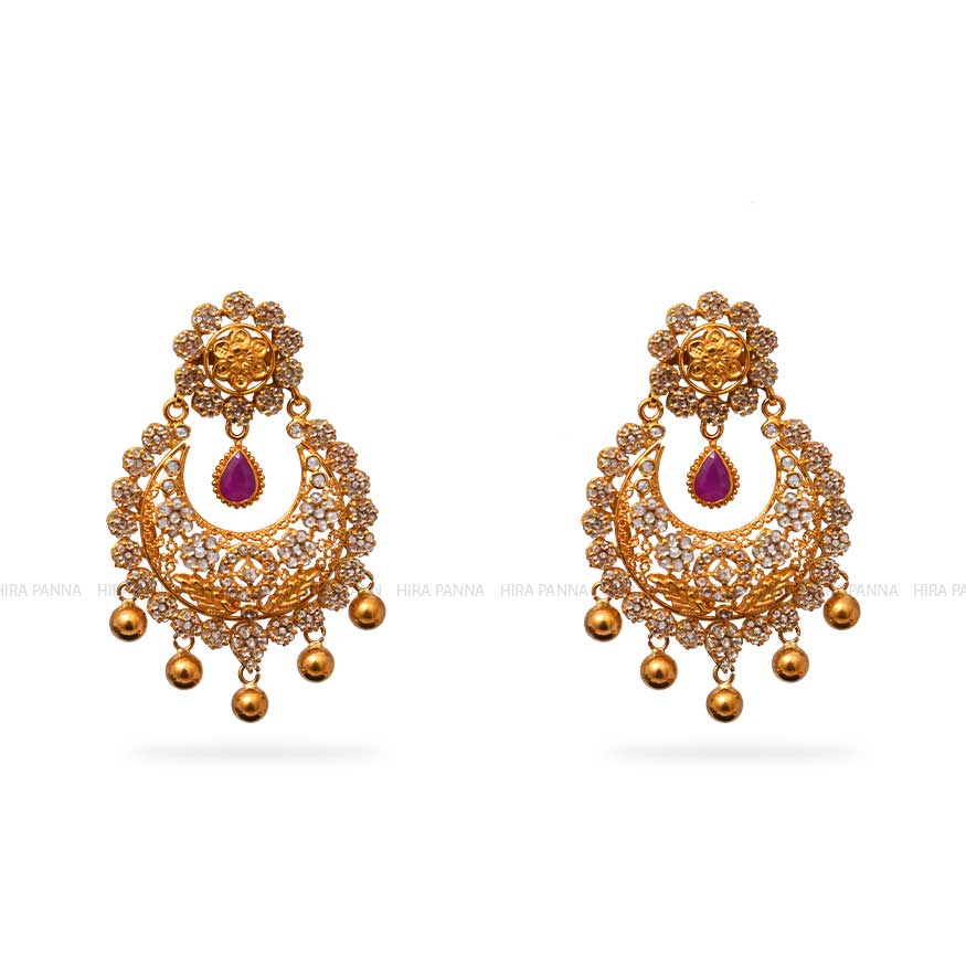 Uncut Chandbali Earrings