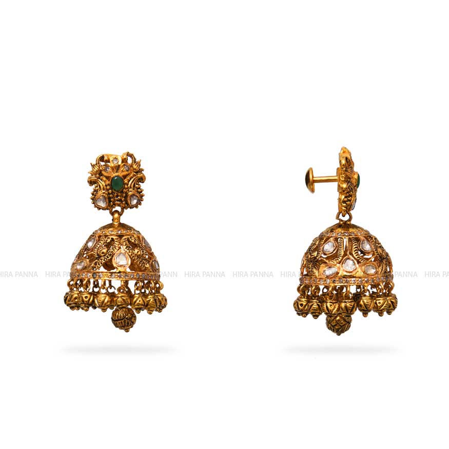 Uncut Jhumka Earrings