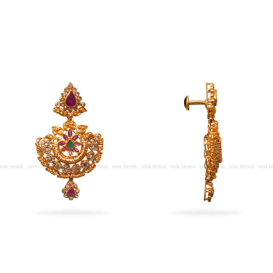 Uncut Chandbali Earrings