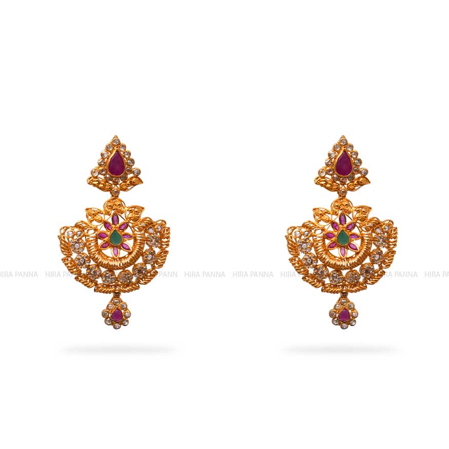 Uncut Chandbali Earrings