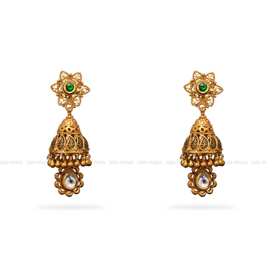 Kundan Jhumka Earrings