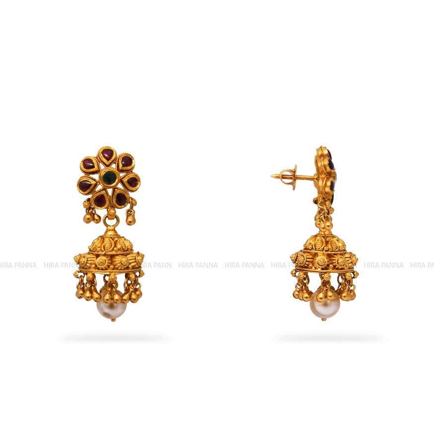 Kundan Jhumka Earrings