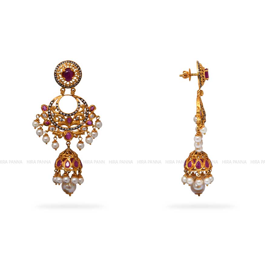 Gold Chandbali Earrings