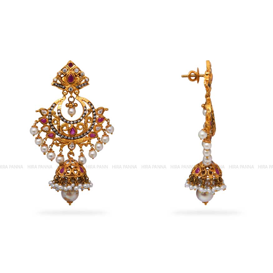 Gold Chandbali Earrings