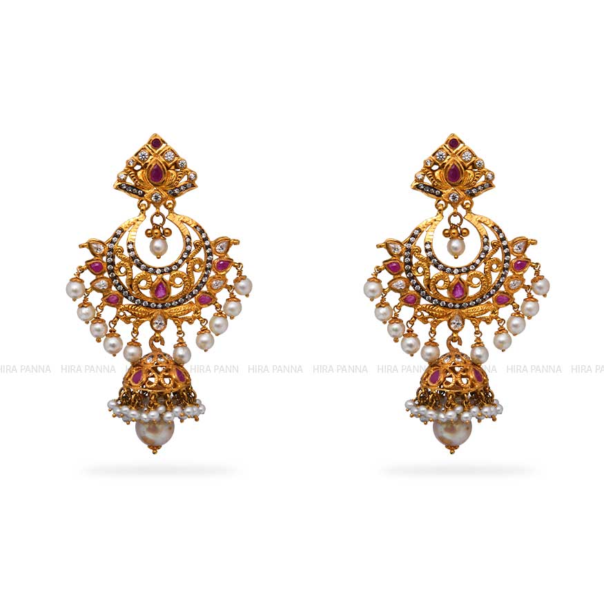 Gold Chandbali Earrings