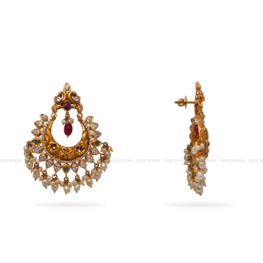 Gold Chandbali Earrings