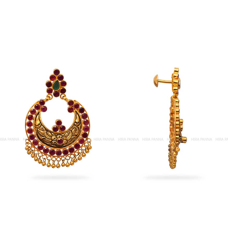 Gold Chandbali Earrings