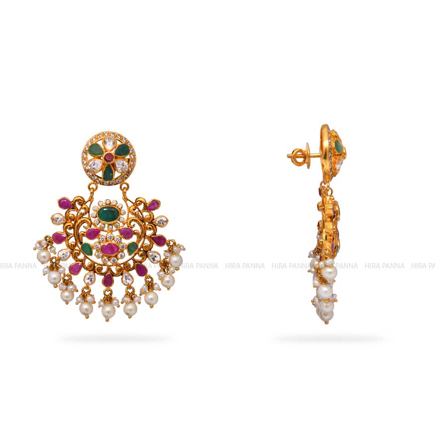 Gold Chandbali Earrings