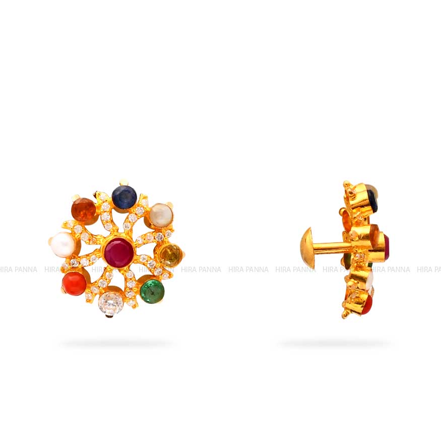 Fancy Color Stone Studs