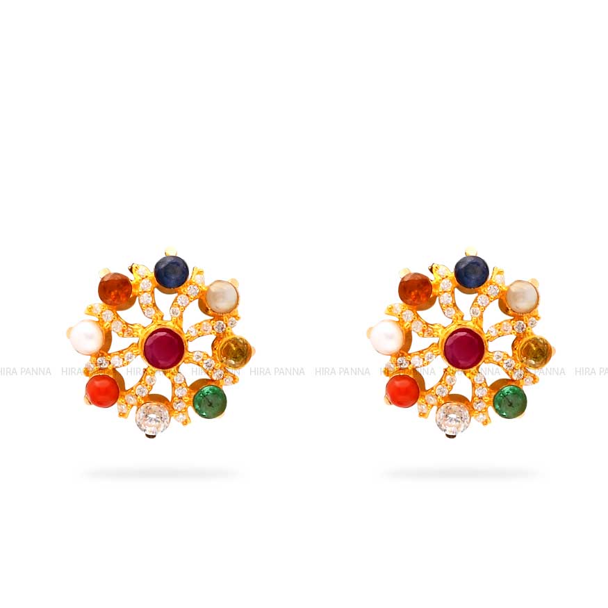 Fancy Color Stone Studs