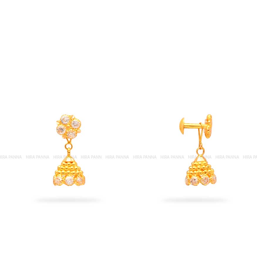 Kids Gold 2 in 1 Hanging Earrings