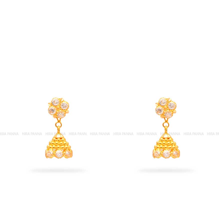 Kids Gold 2 in 1 Hanging Earrings