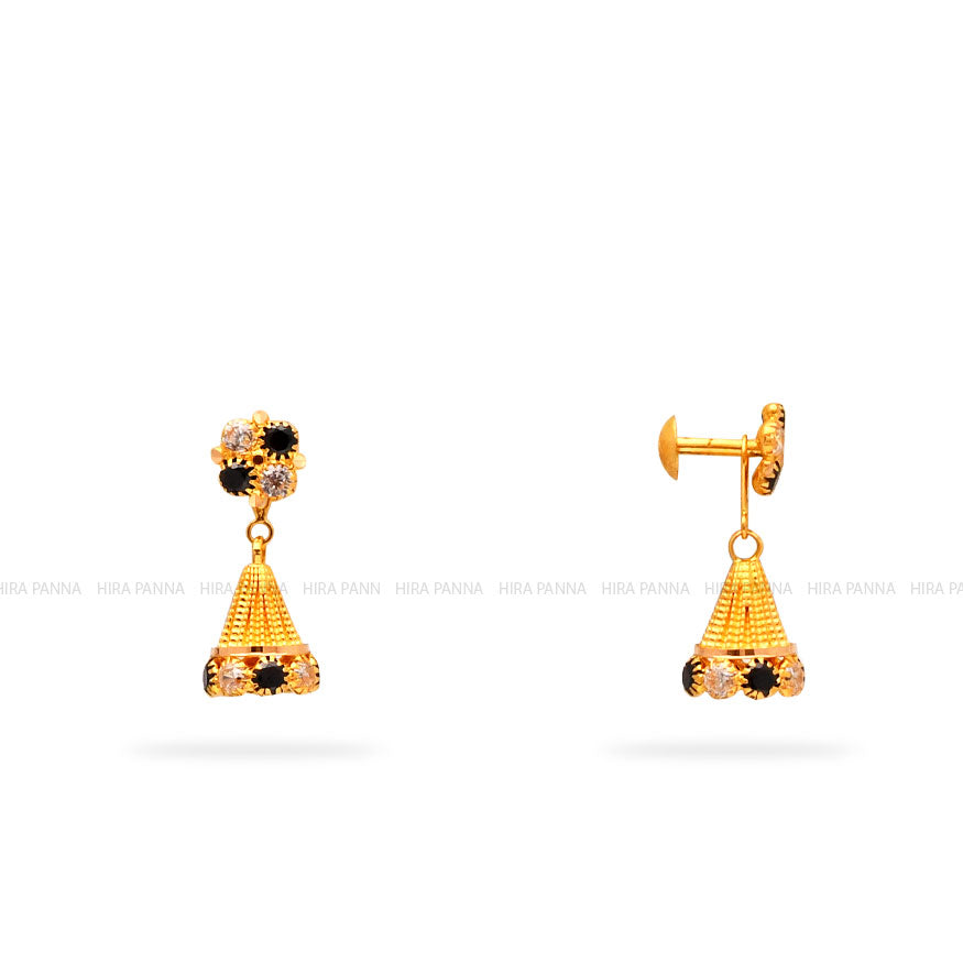 Kids Gold 2 in 1 Hanging Earrings