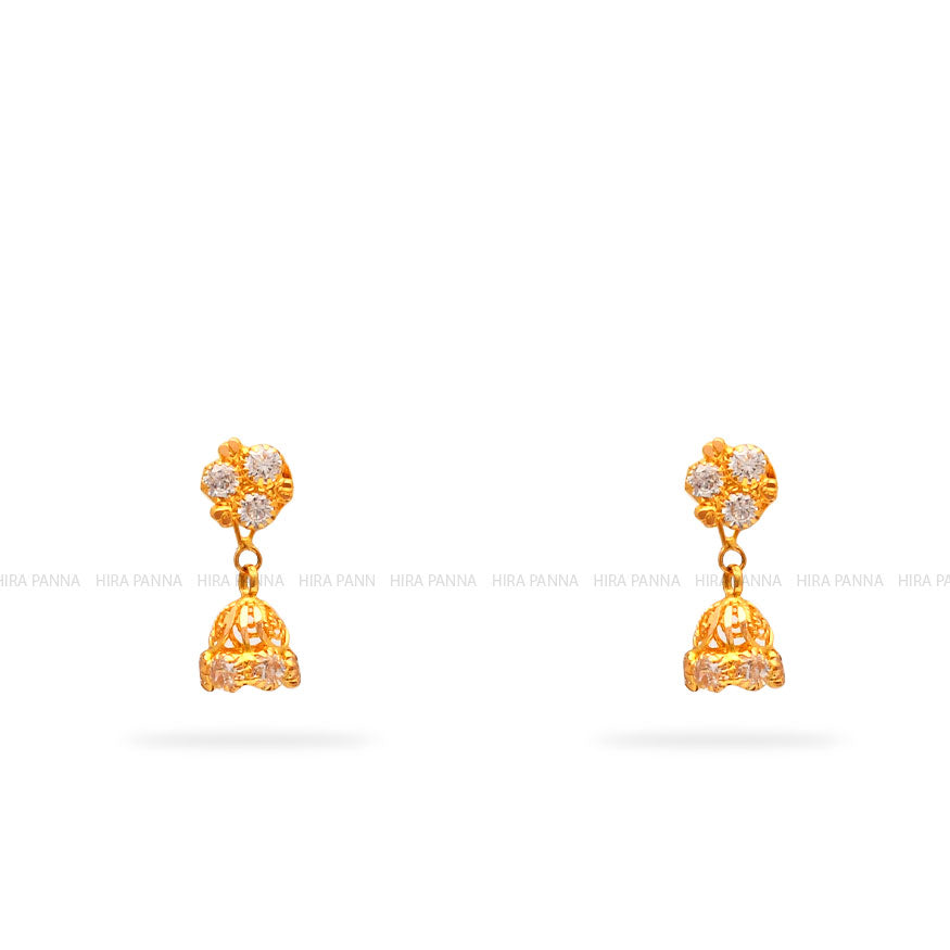 Kids Gold 2 in 1 Hanging Earrings