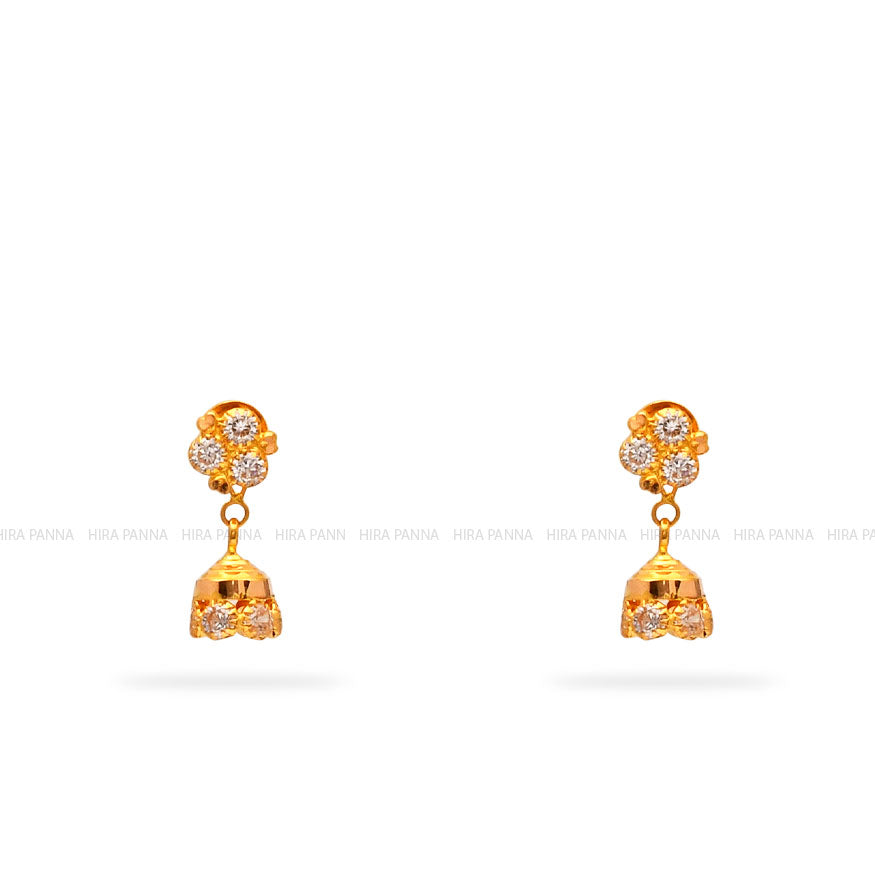 Kids Gold 2 in 1 Hanging Earrings