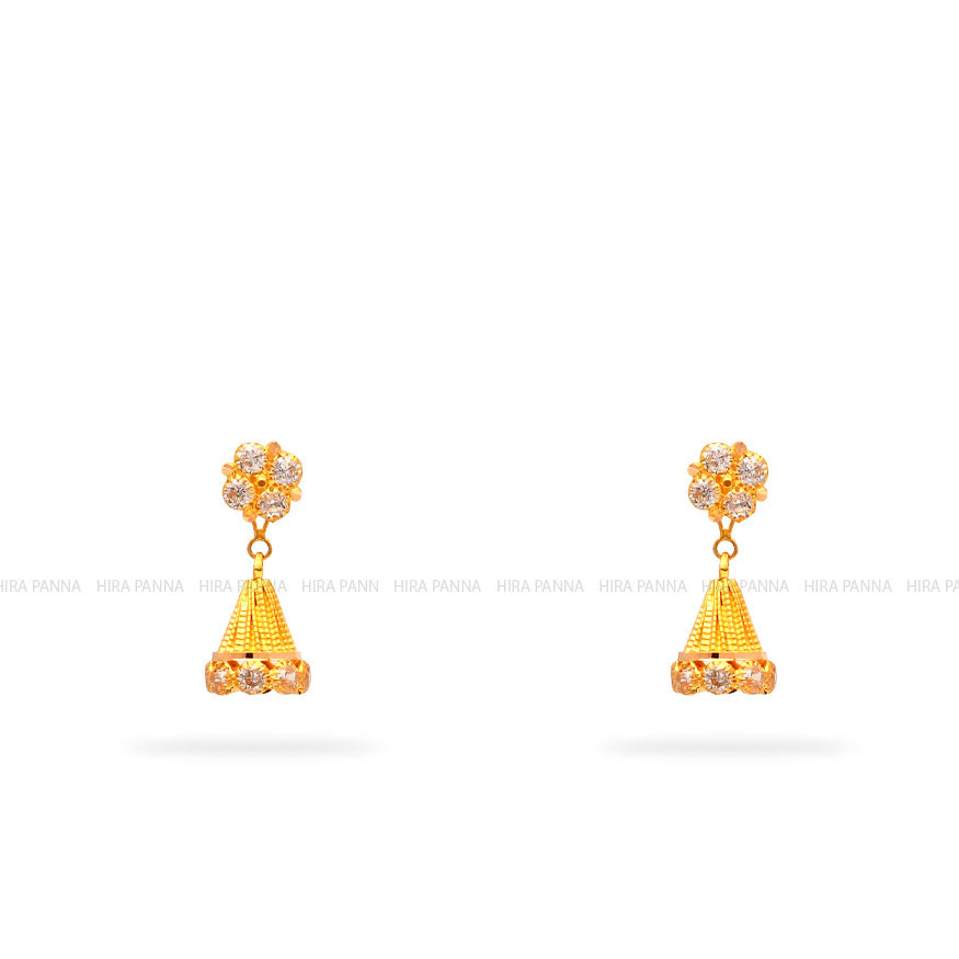 Kids Gold 2 in 1 Hanging Earrings