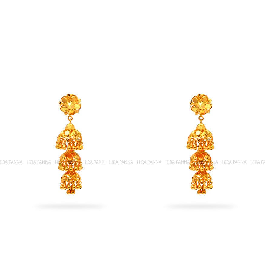 Gold 2 in 1 Jhumka Earrings