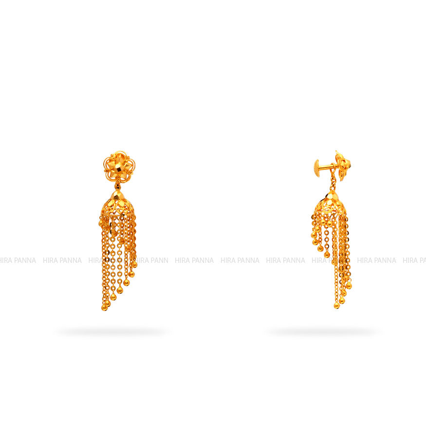 Gold 2 in 1 Jhumka Earrings