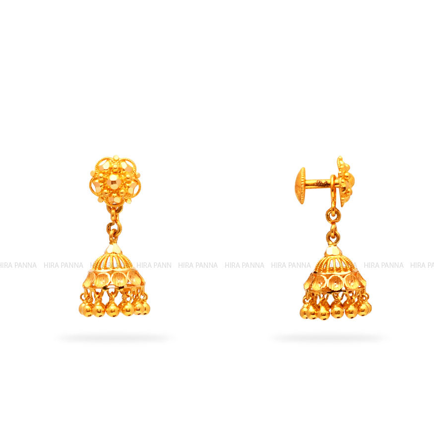 Gold 2 in 1 Jhumka Earrings