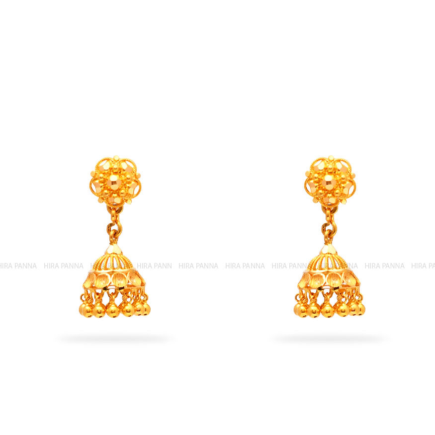 Gold 2 in 1 Jhumka Earrings