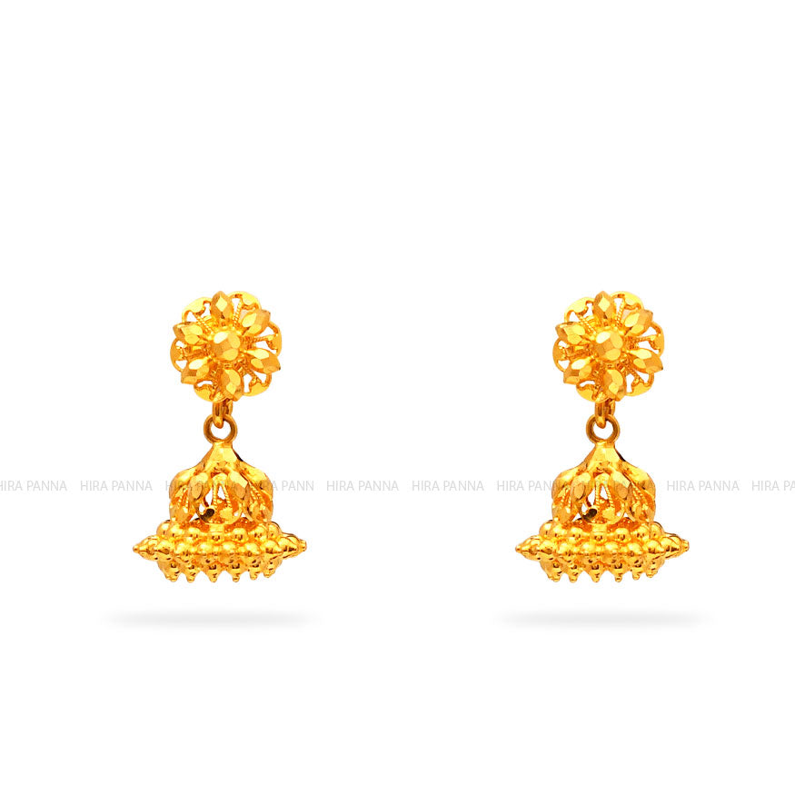 Gold 2 in 1 Jhumka Earrings