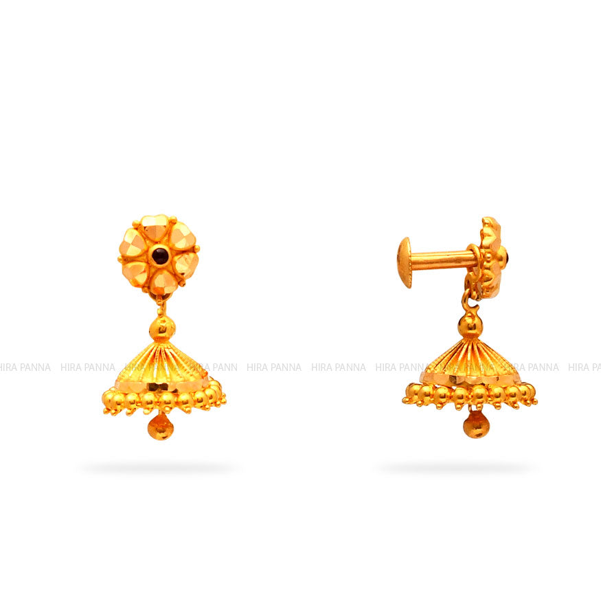 Gold 2 in 1 Jhumka Earrings