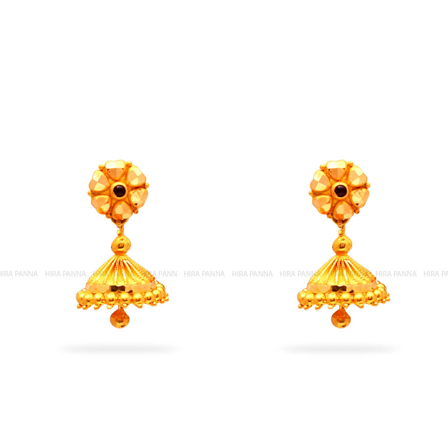 Gold 2 in 1 Jhumka Earrings