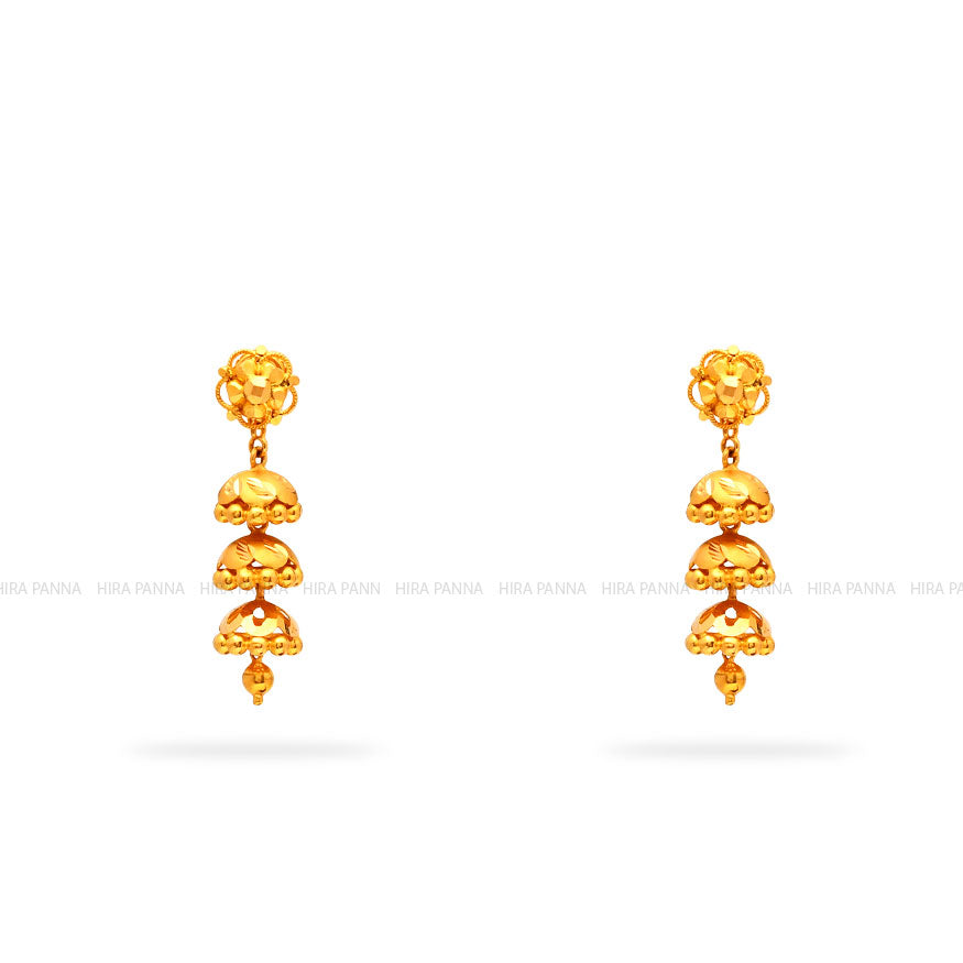 Gold 2 in 1 Jhumka Earrings