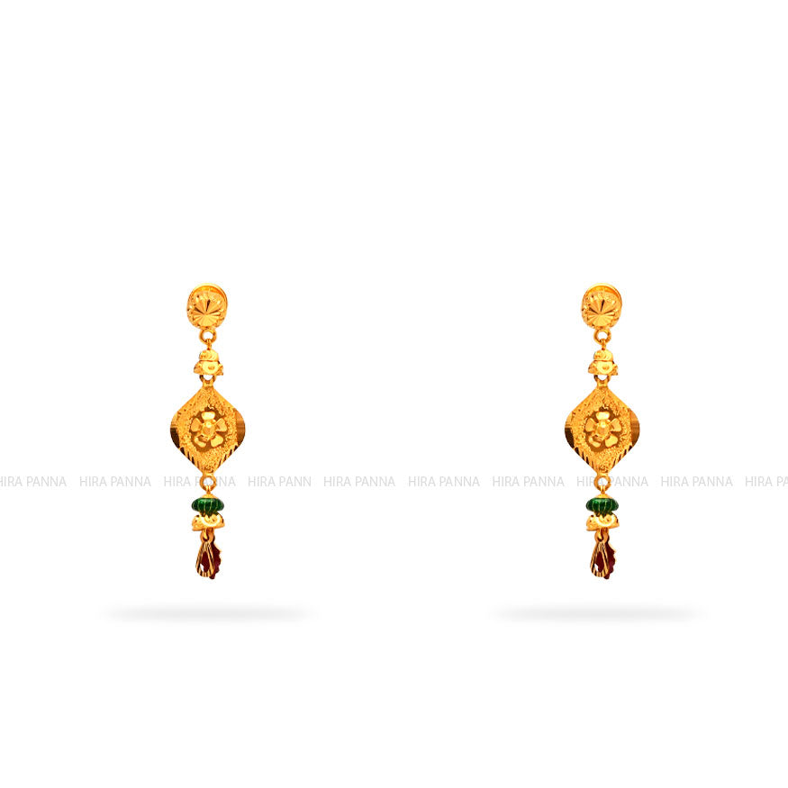 Gold 2 in 1 Hanging Earrings