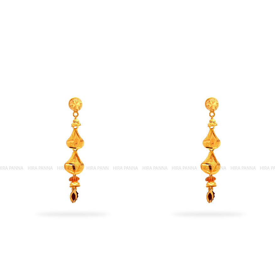 Gold 2 in 1 Hanging Earrings