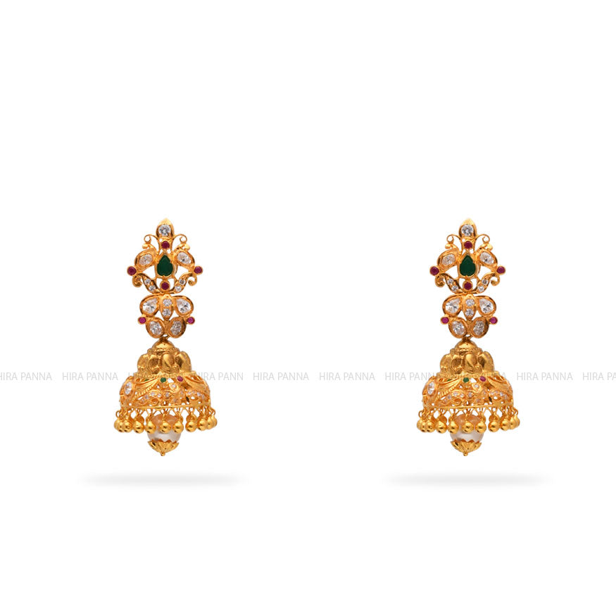 Gold Jhumka Earrrings