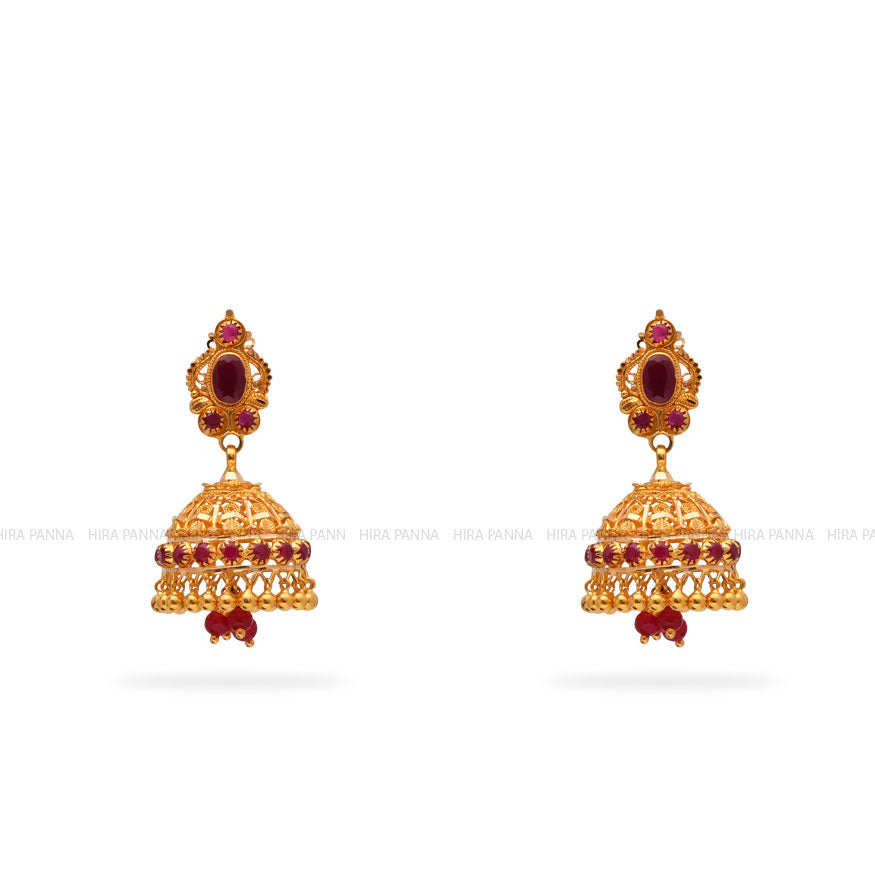 Gold Jhumka Earrings