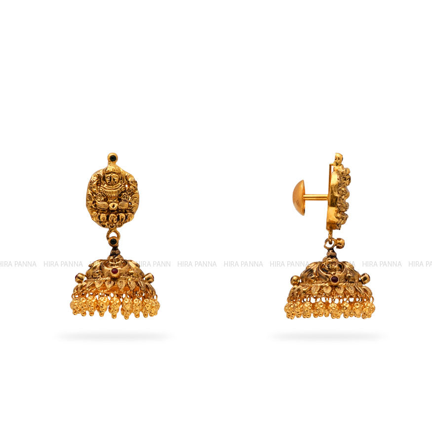 Gold Jhumka Earrings