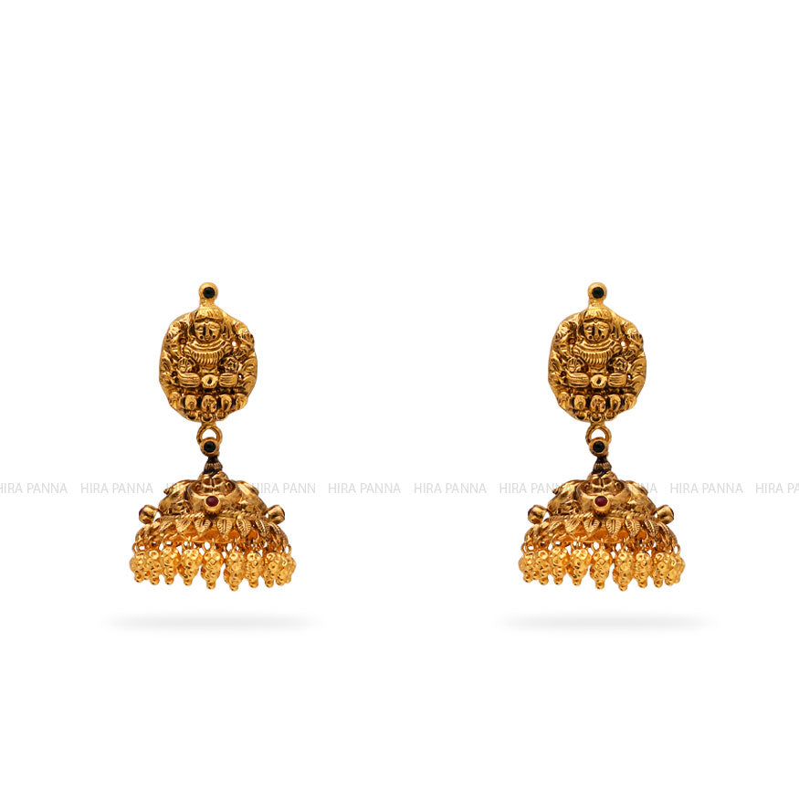 Gold Jhumka Earrings