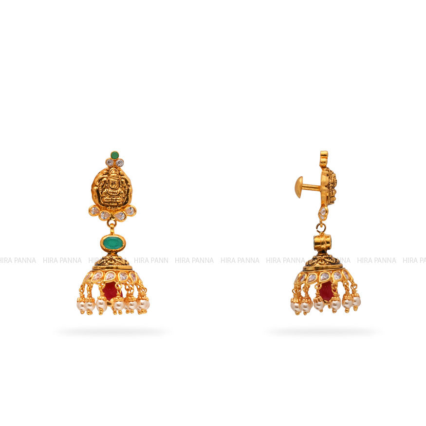 Gold Jhumka Earrings