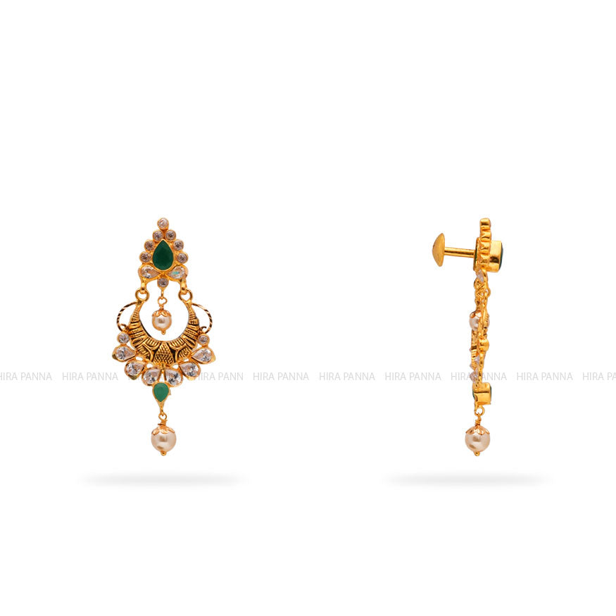 Gold Chandbali Earrings