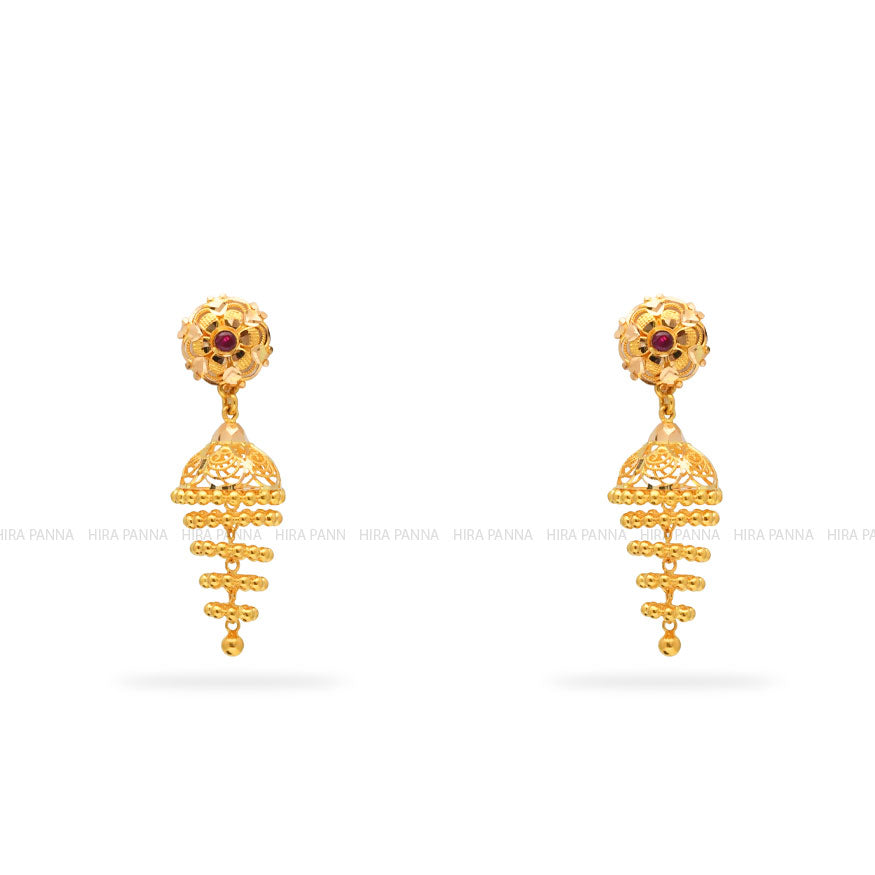 Gold Jhumka Earrings