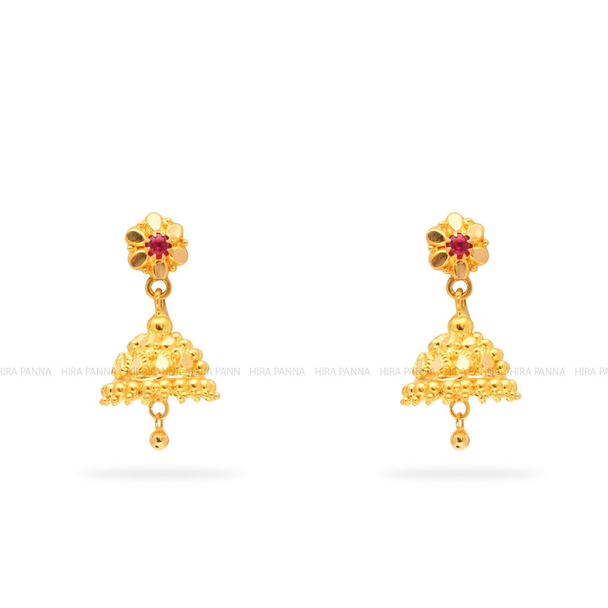 Gold Jhumka Earrings